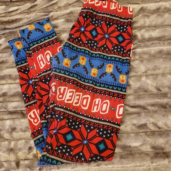 Deer Santa Christmas Leggings - Picture 2 of 6